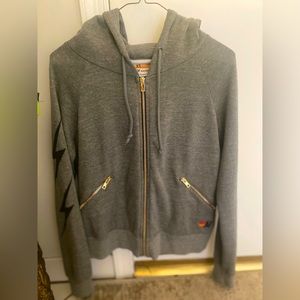 XS Women’s Aviator Nation Gray zip-up hoodie